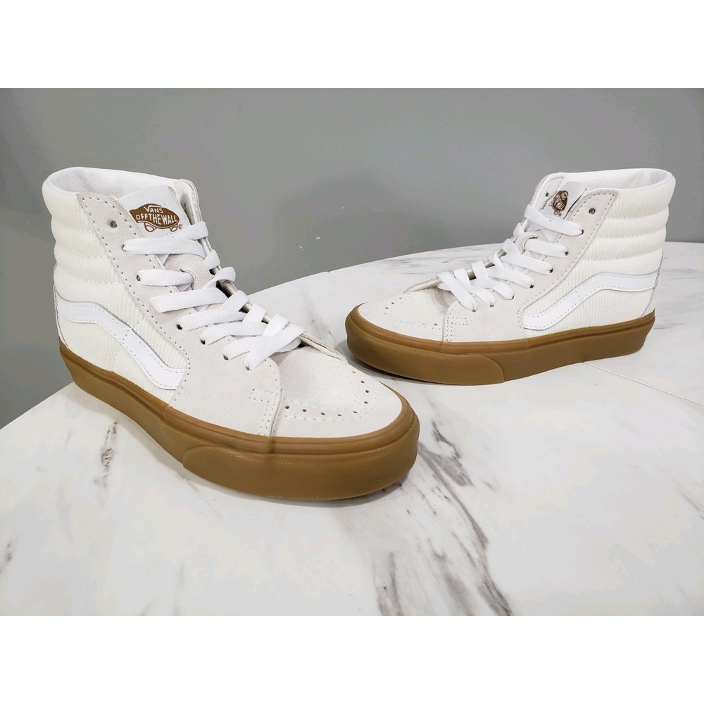 Vans Sk8-Hi Tapered Womens Marshmallow‎ Suede Canvas Skateboard Shoes White VR3